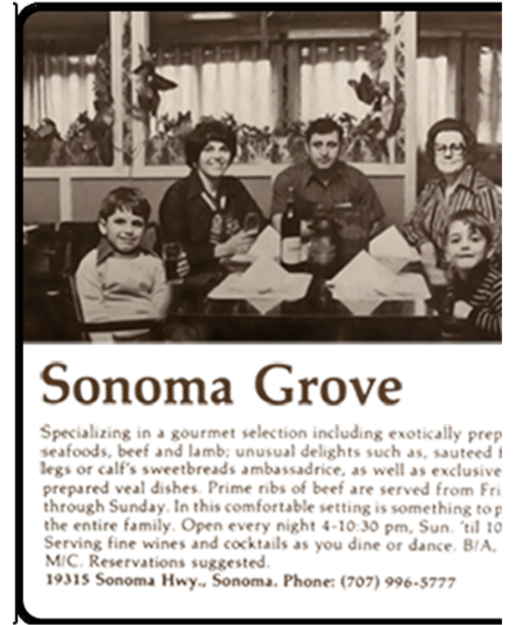The family at Sonoma Grove, Bay Views Magazine 1974