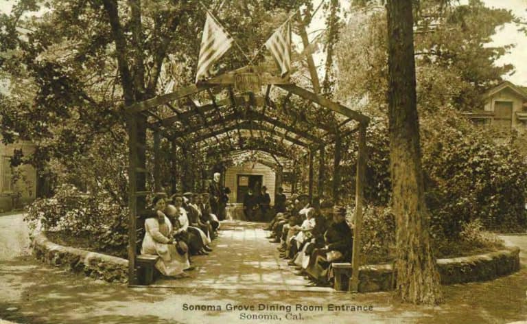 Sonoma Grove Resort's dining room entrance, 1911